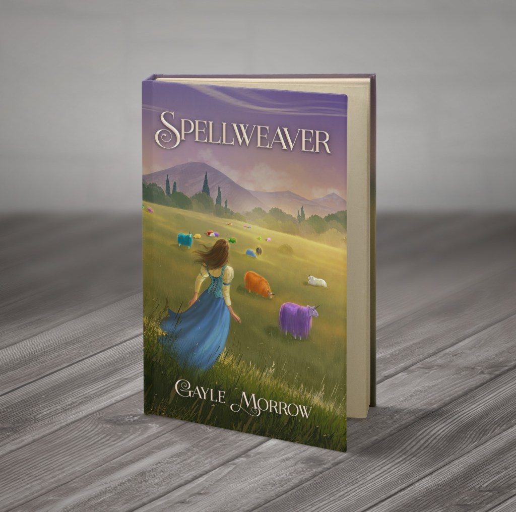3D cover art for Spellweaver: a field of ronid with the woman protagonist in the foreground.